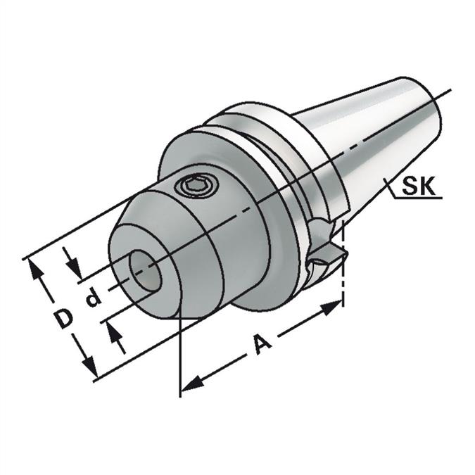 Mandrin porte-fraise DIN 6359 BT 40-25-90