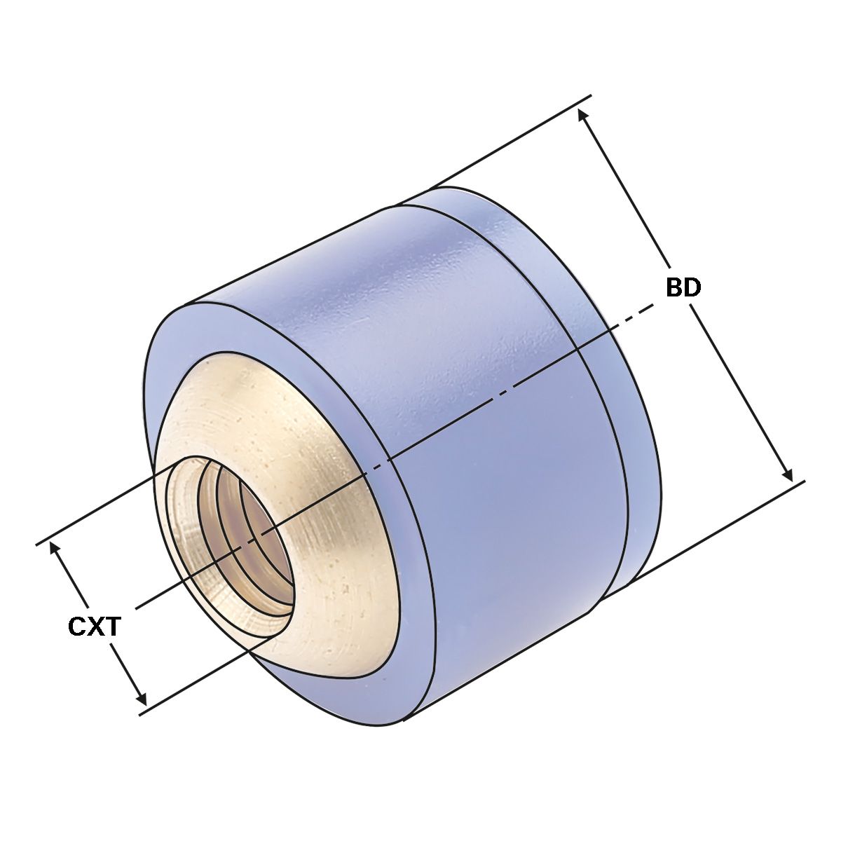 Kunststoff-Kugelspritzdüsen M5 - 12 mm - L=10 mm