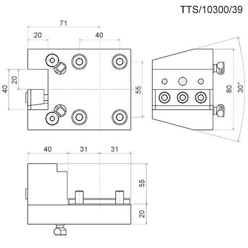 CMZ Werkzeughalter für 4-kt 20x20, Kurzversion